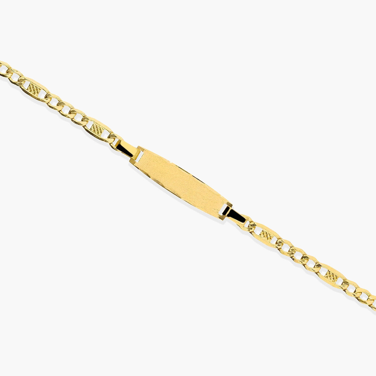Pulsera esclava de oro 18K con chapa oval para bebé 11 cm