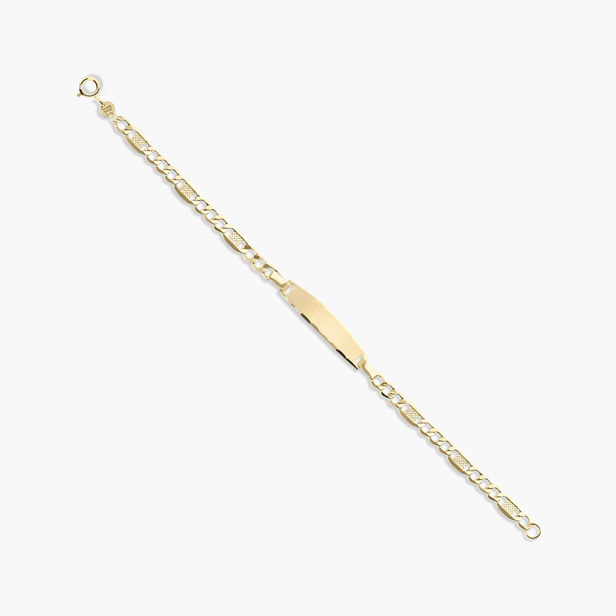 Pulsera esclava de oro 18K con chapa oval 15 cm