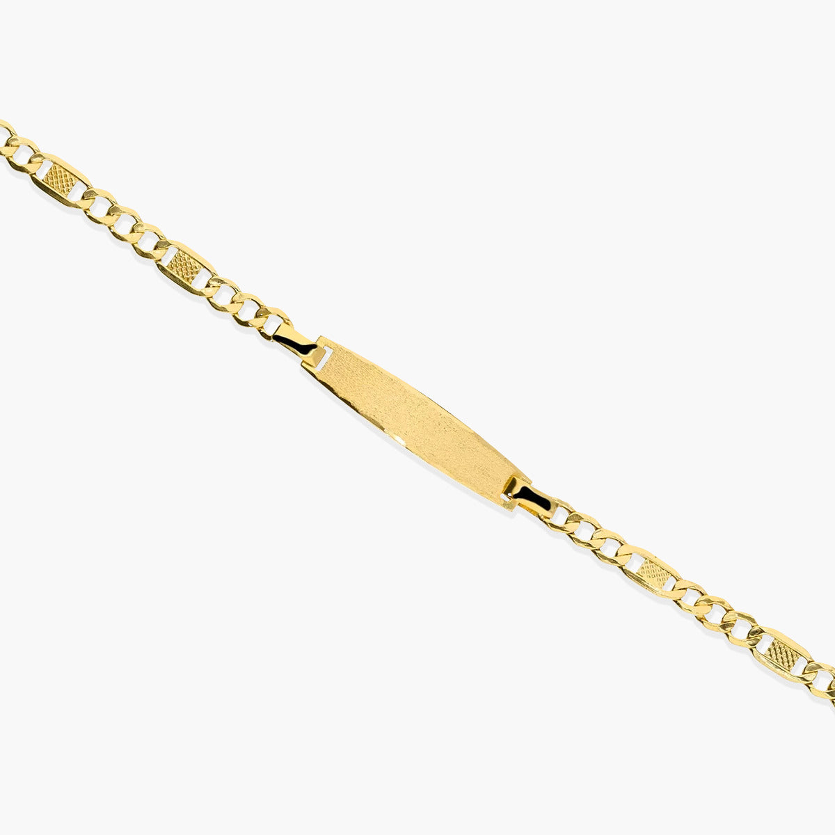 Pulsera esclava de oro 18K con chapa oval 15 cm