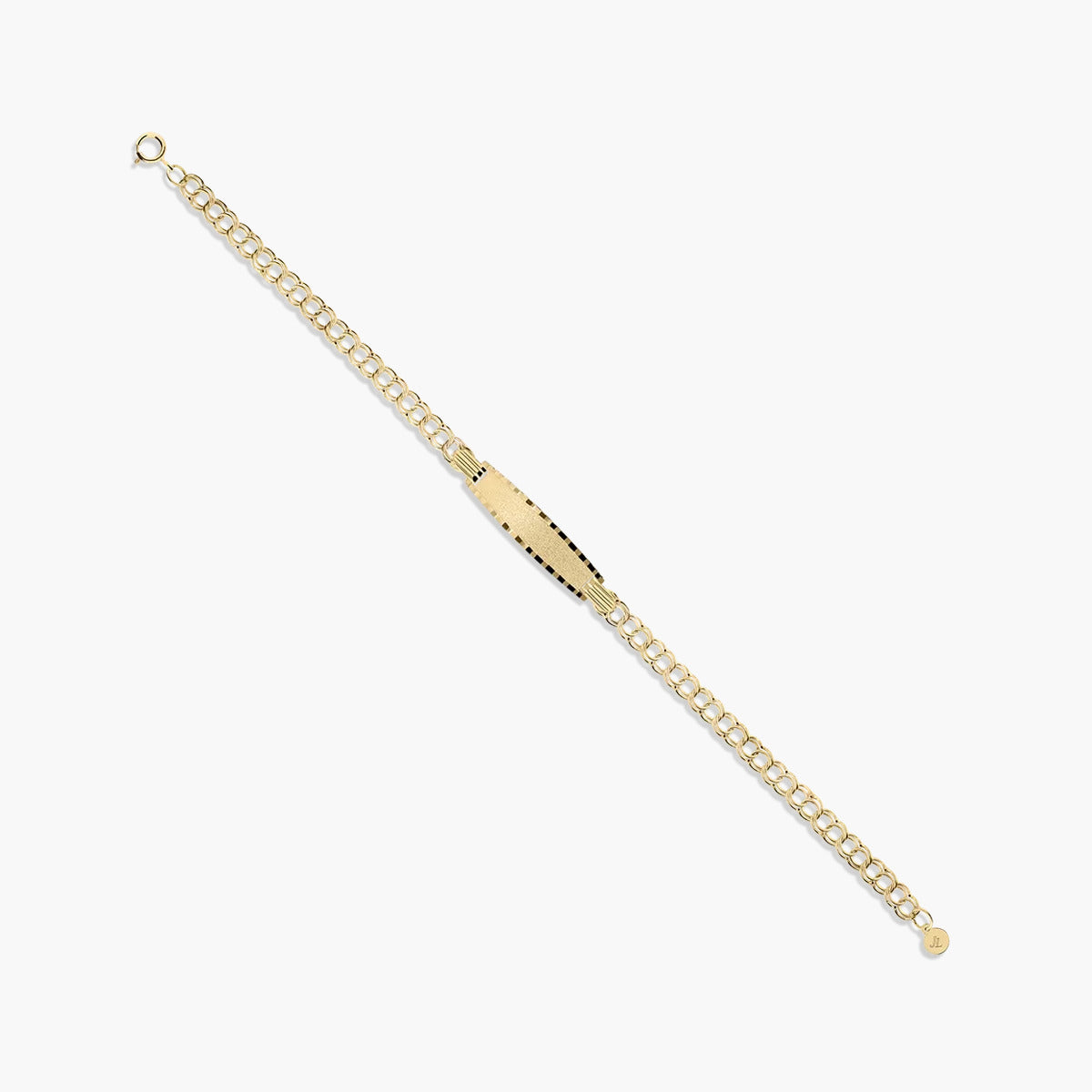 Pulsera esclava de oro 18K con chapa oval 17 cm