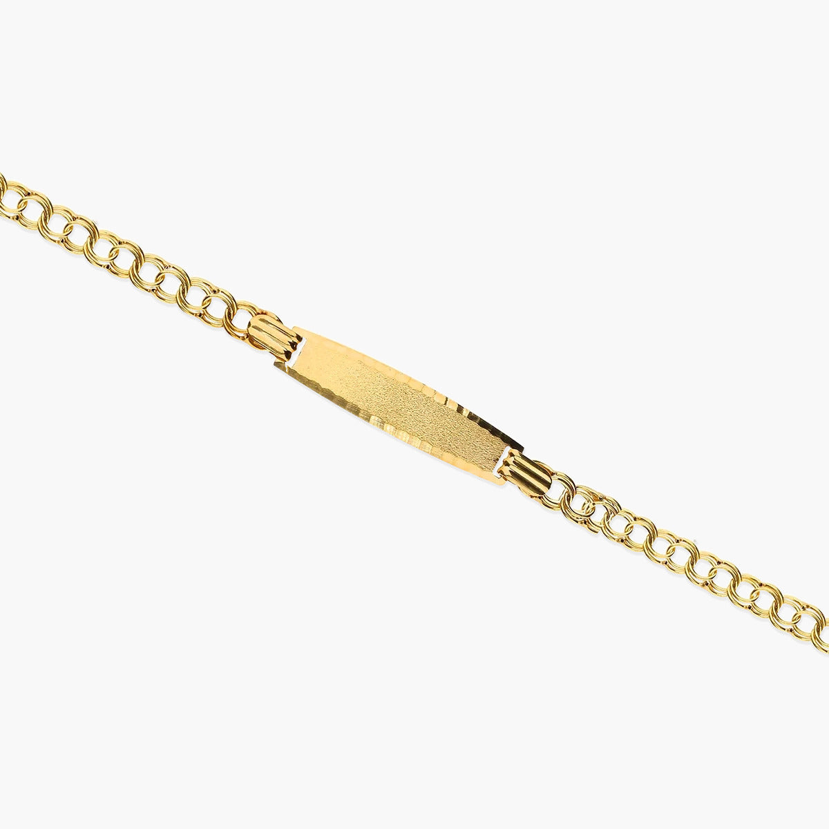 Pulsera esclava de oro 18K con chapa oval 17 cm