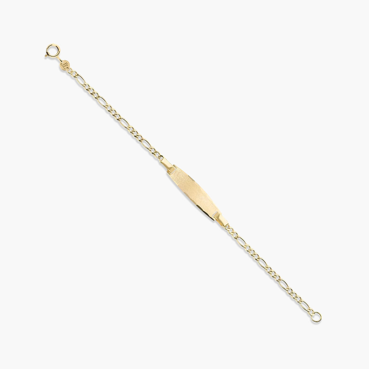 Pulsera esclava infantil de oro 18K con chapa oval 13 cm