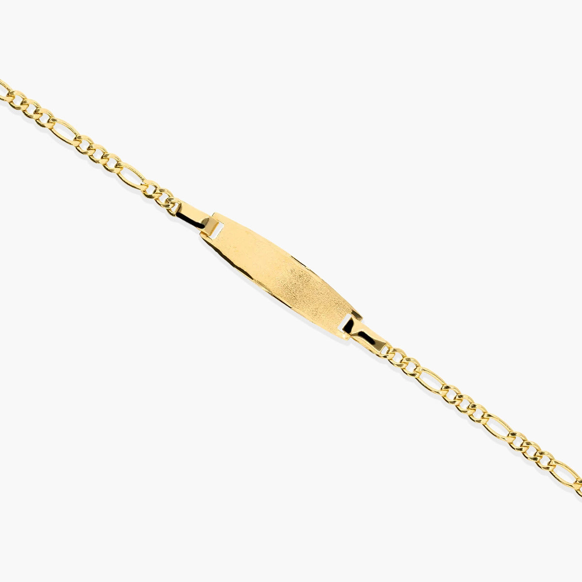 Pulsera esclava infantil de oro 18K con chapa oval 13 cm