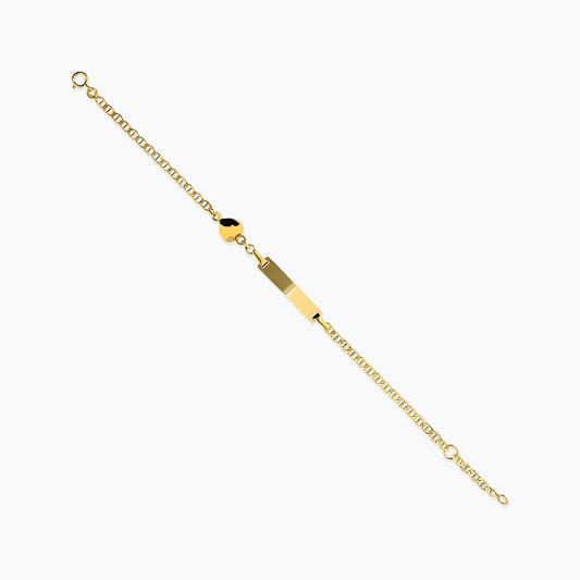 pulsera esclava niña corazon oro 18 quilates