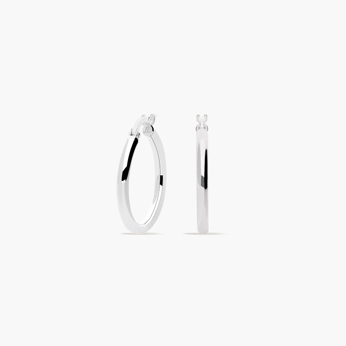 Pendientes de aro de plata 1ª ley 20 mm
