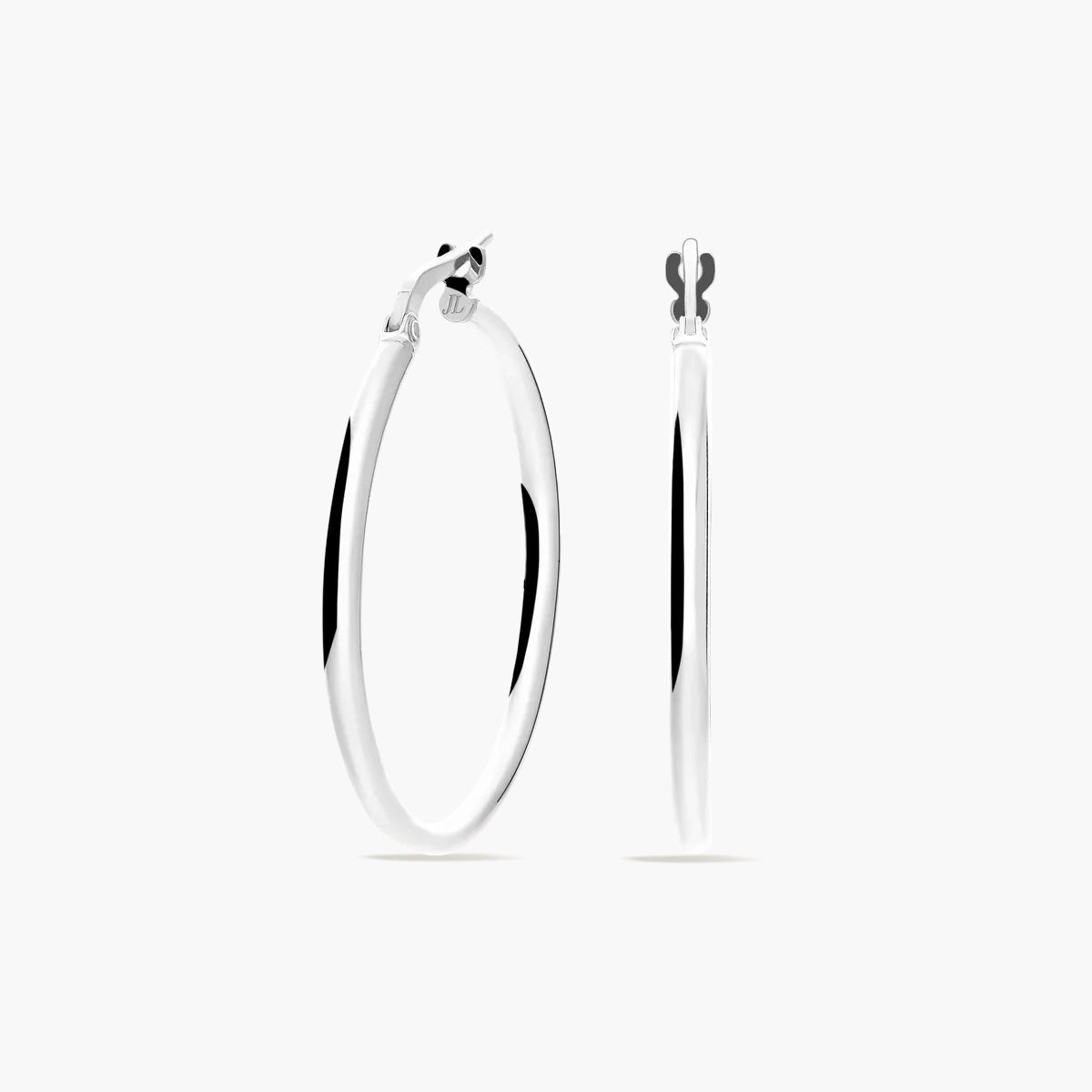 Pendientes de aro de plata 1ª ley 30 mm