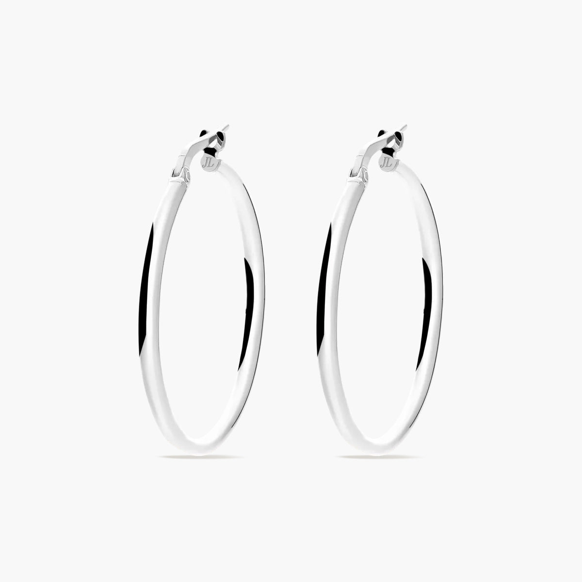 Pendientes de aro de plata 1ª ley 30 mm
