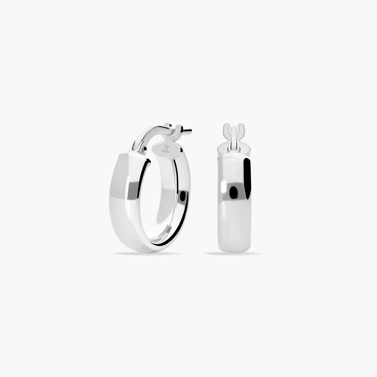 Pendientes de aro liso de plata 1ª ley 15 mm