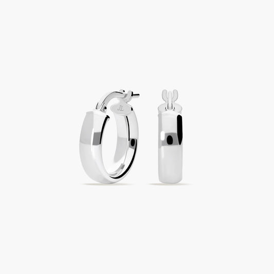 Pendientes de aro liso de plata 1ª ley 15 mm