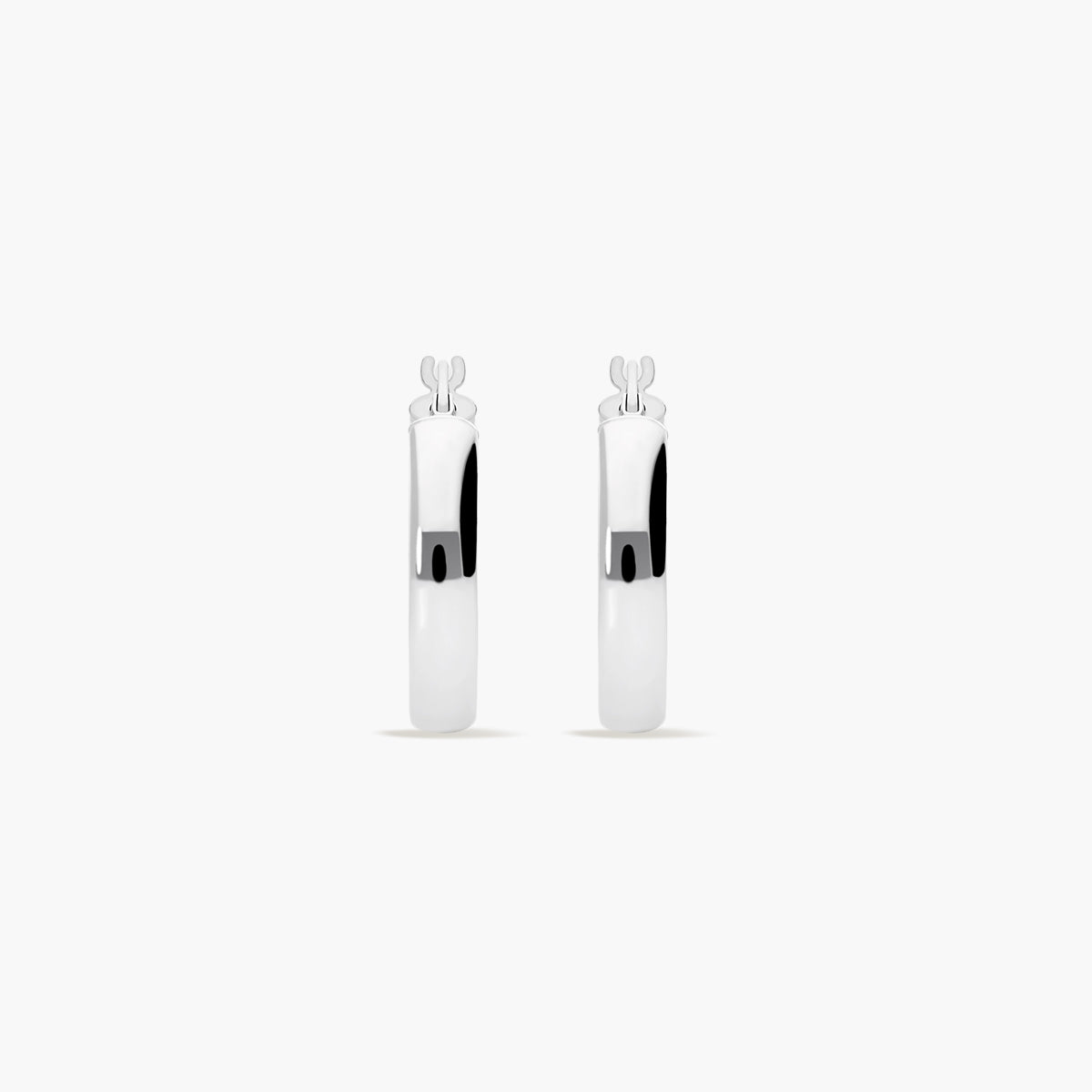 Pendientes de aro liso de plata 1ª ley 20 mm