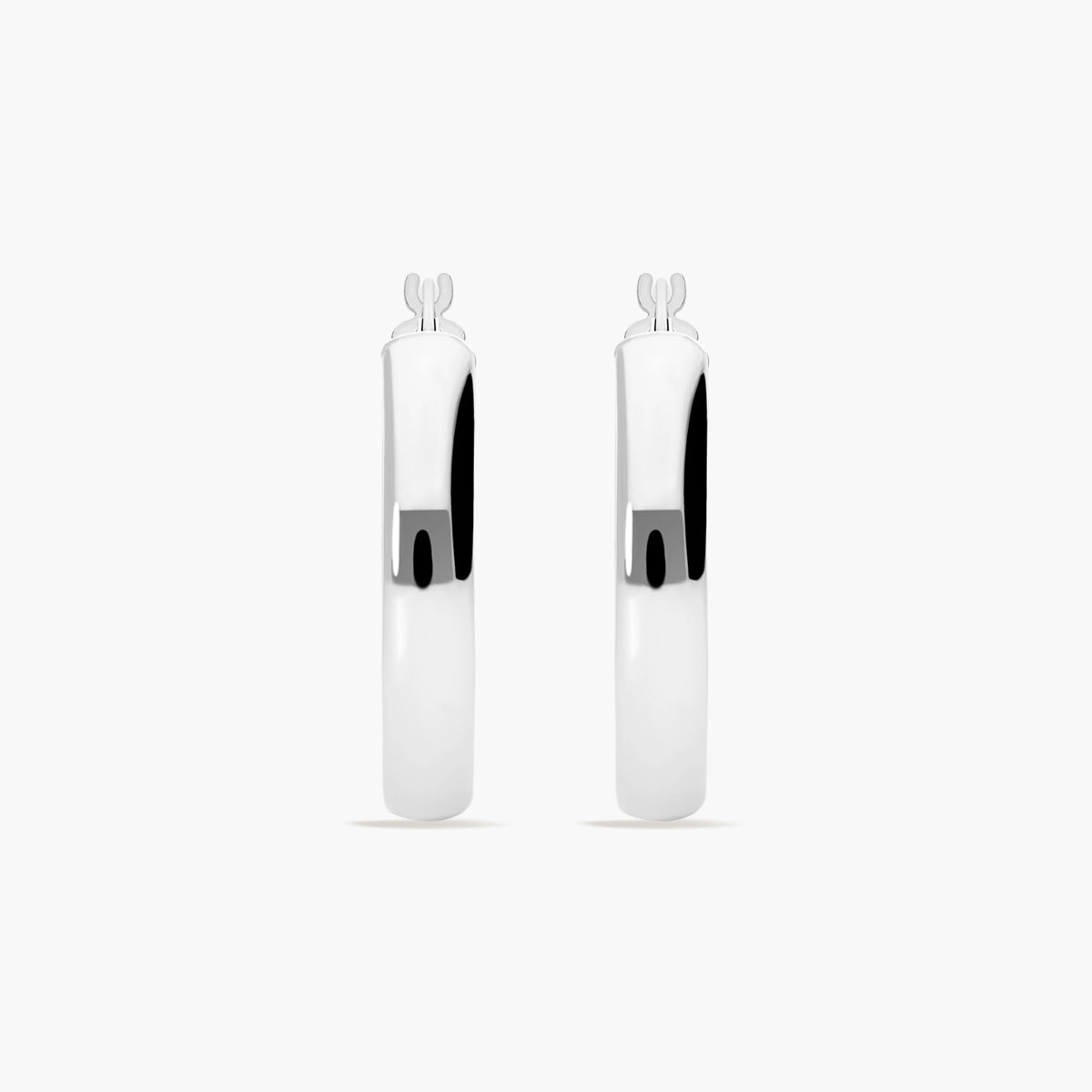 Pendientes de aro liso de plata 1ª ley 25 mm