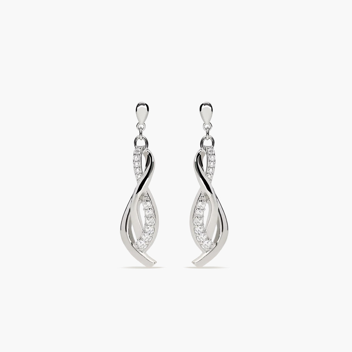 Pendientes largos de plata 1ª ley circonitas 30 mm