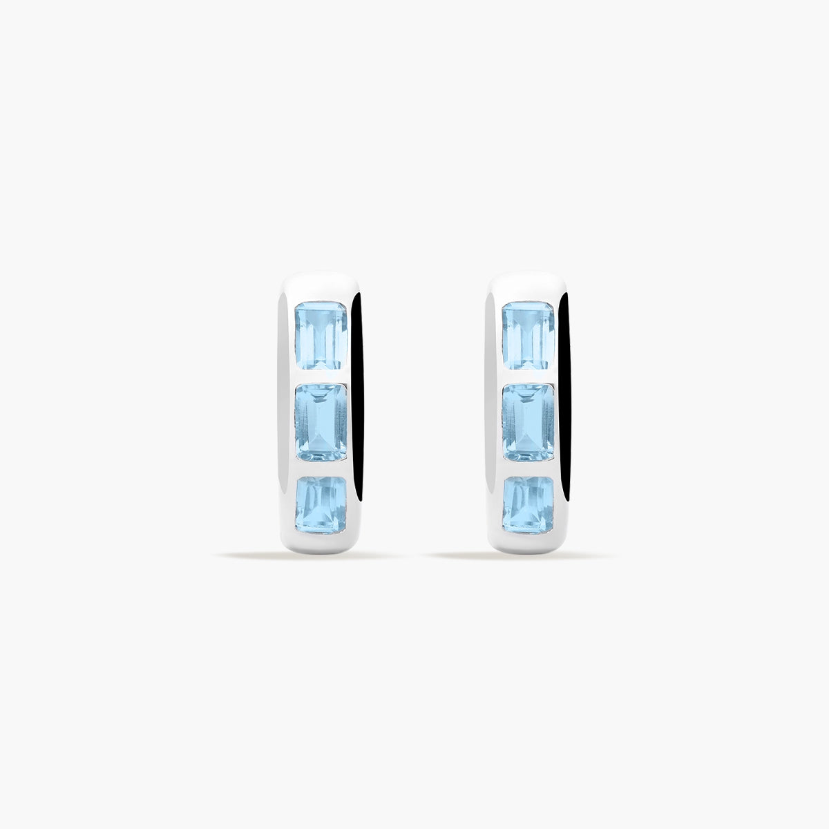 Pendientes de aro de plata 1ª ley topacio azul 23 mm GLIMMERS