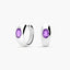 Pendientes de aro de plata 1ª ley amatista violeta 17 mm GLIMMERS