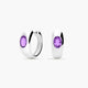 Pendientes de aro de plata 1ª ley amatista violeta 17 mm GLIMMERS