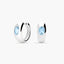 Pendientes de aro de plata 1ª ley topacio azul 17 mm GLIMMERS