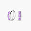 Pendientes de aro de plata 1ª ley amatista violeta 23 mm GLIMMERS