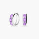 Pendientes de aro de plata 1ª ley amatista violeta 23 mm GLIMMERS