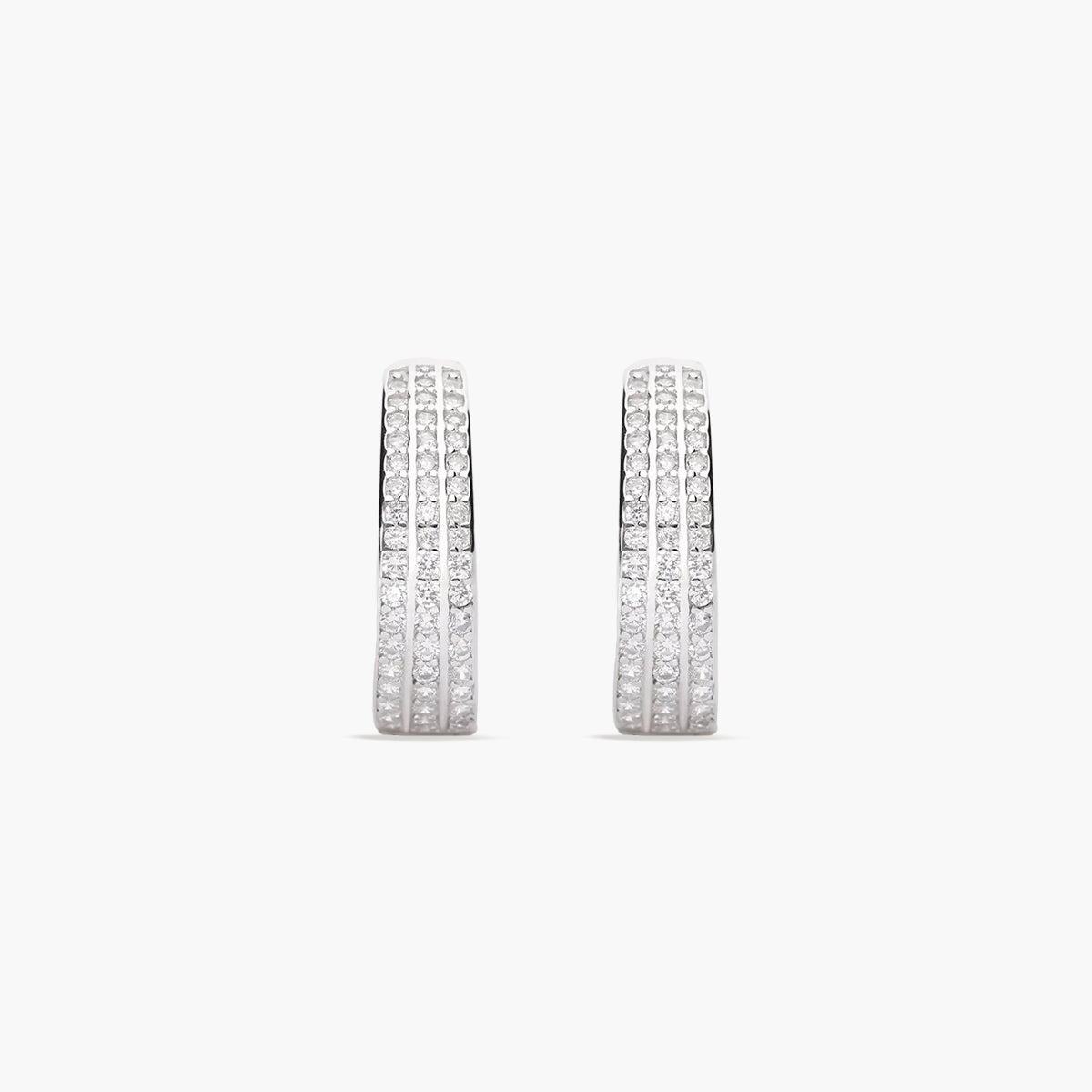 Pendientes de aro estrella de plata 1ª ley circonitas 18 mm