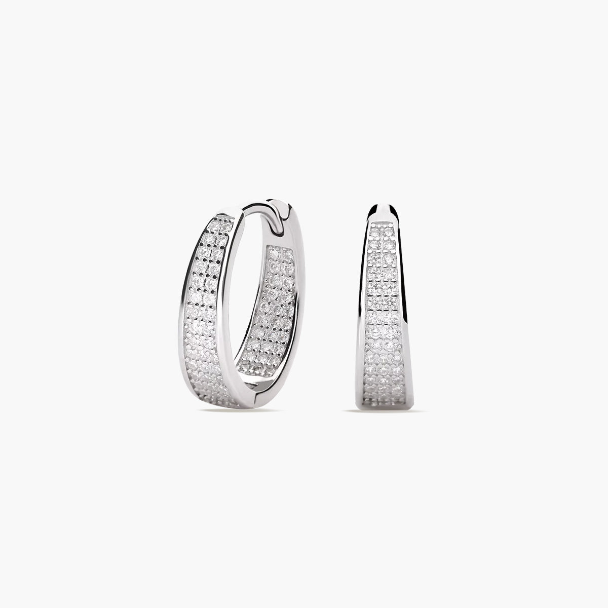 Pendientes de aro disminución de plata 1ª ley circonitas 18 mm