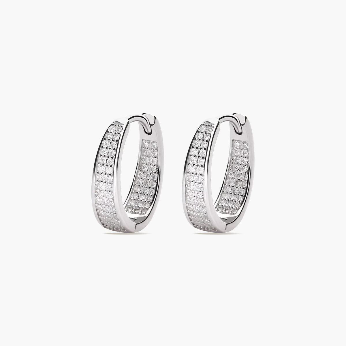 Pendientes de aro disminución de plata 1ª ley circonitas 18 mm