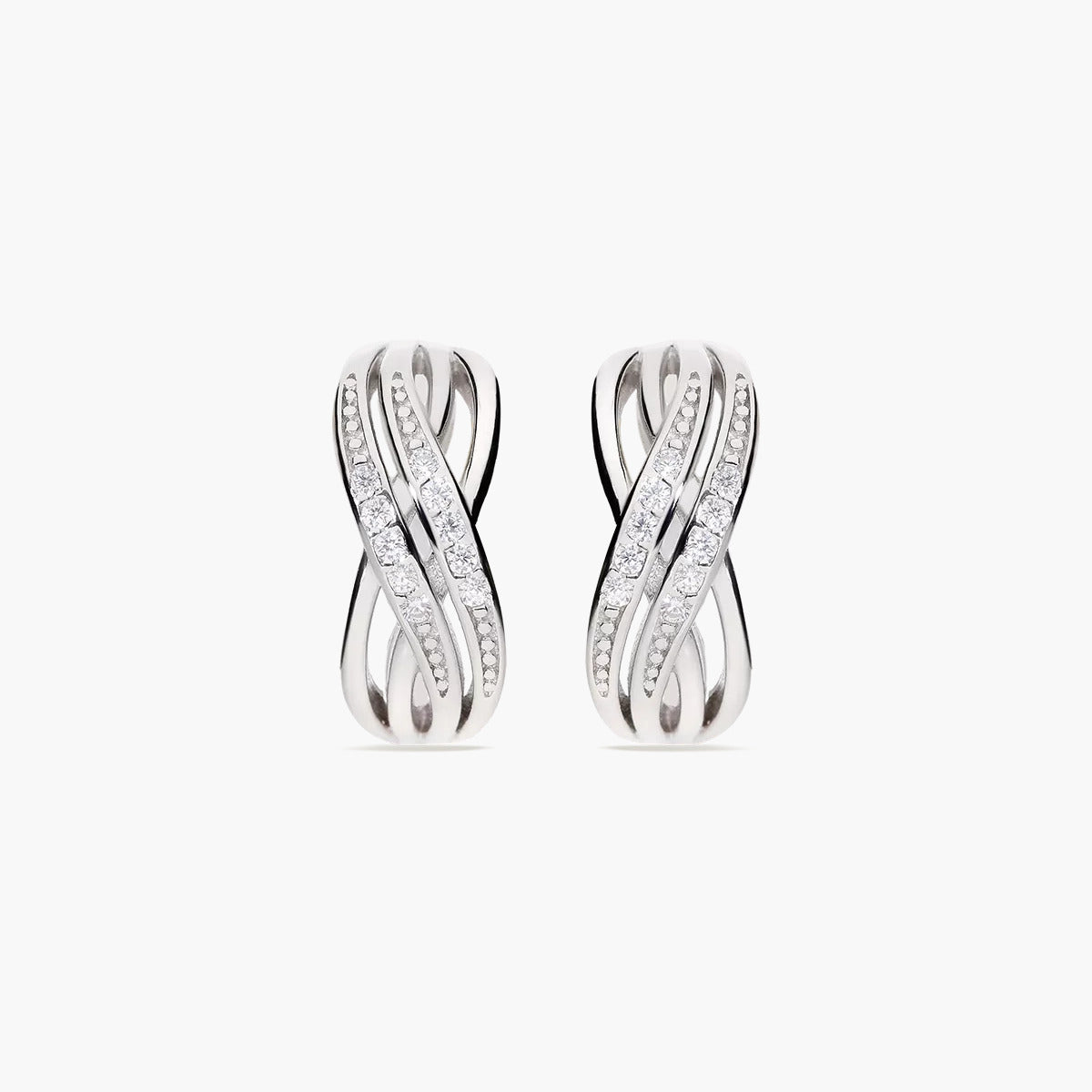 Pendientes de plata 1ª ley tipo aro circonitas 14 mm