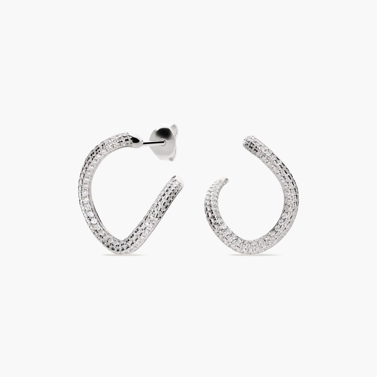 Pendientes de aro forma irregular de plata 1ª ley 19 mm