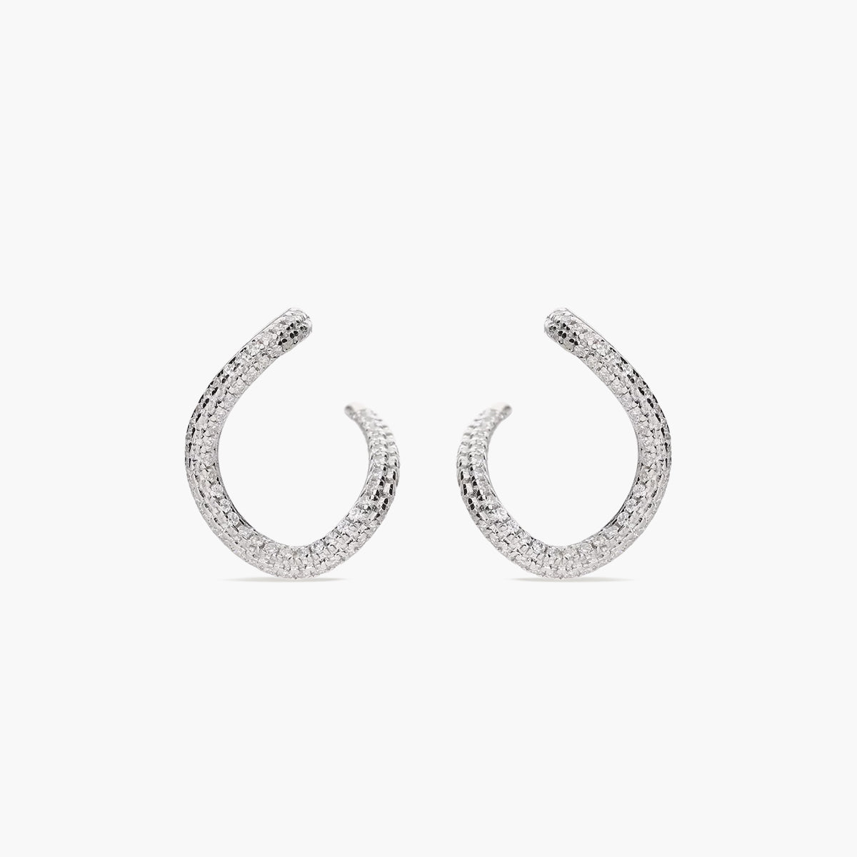 Pendientes de aro forma irregular de plata 1ª ley 19 mm