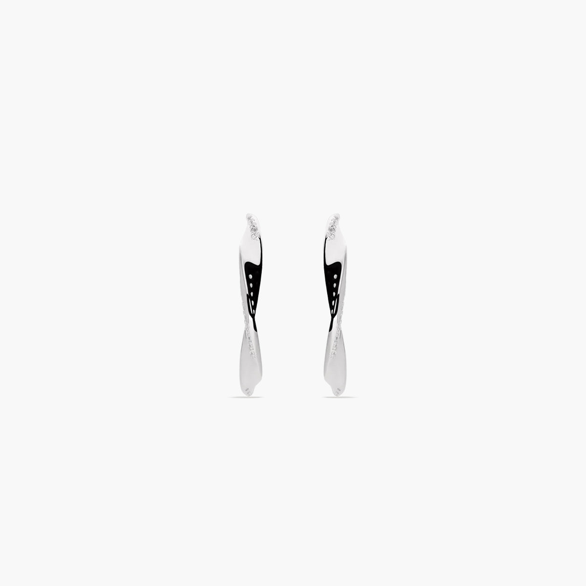 Pendientes de aro rizado de plata 1ª ley 24 mm