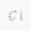 Pendientes de aro corazones de plata 1ª ley circonitas blancas 19 mm FANCY LOVE