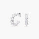Pendientes de aro corazones de plata 1ª ley circonitas blancas 19 mm FANCY LOVE