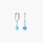 Pendientes de aro colgante de plata 1ª ley circonitas azul 15 mm