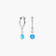 Pendientes de aro colgante de plata 1ª ley circonitas azul 15 mm