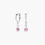 Pendientes de aro colgante de plata 1ª ley circonitas rosa 15 mm