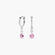 Pendientes de aro colgante de plata 1ª ley circonitas rosa 15 mm