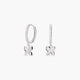 Pendientes de aro colgante mariposa de plata 1ª ley circonitas 14 mm