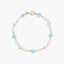Pulsera infantil de oro 18K con perlas y tuquesas 15 cm