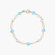 Pulsera infantil de oro 18K con perlas y tuquesas 15 cm