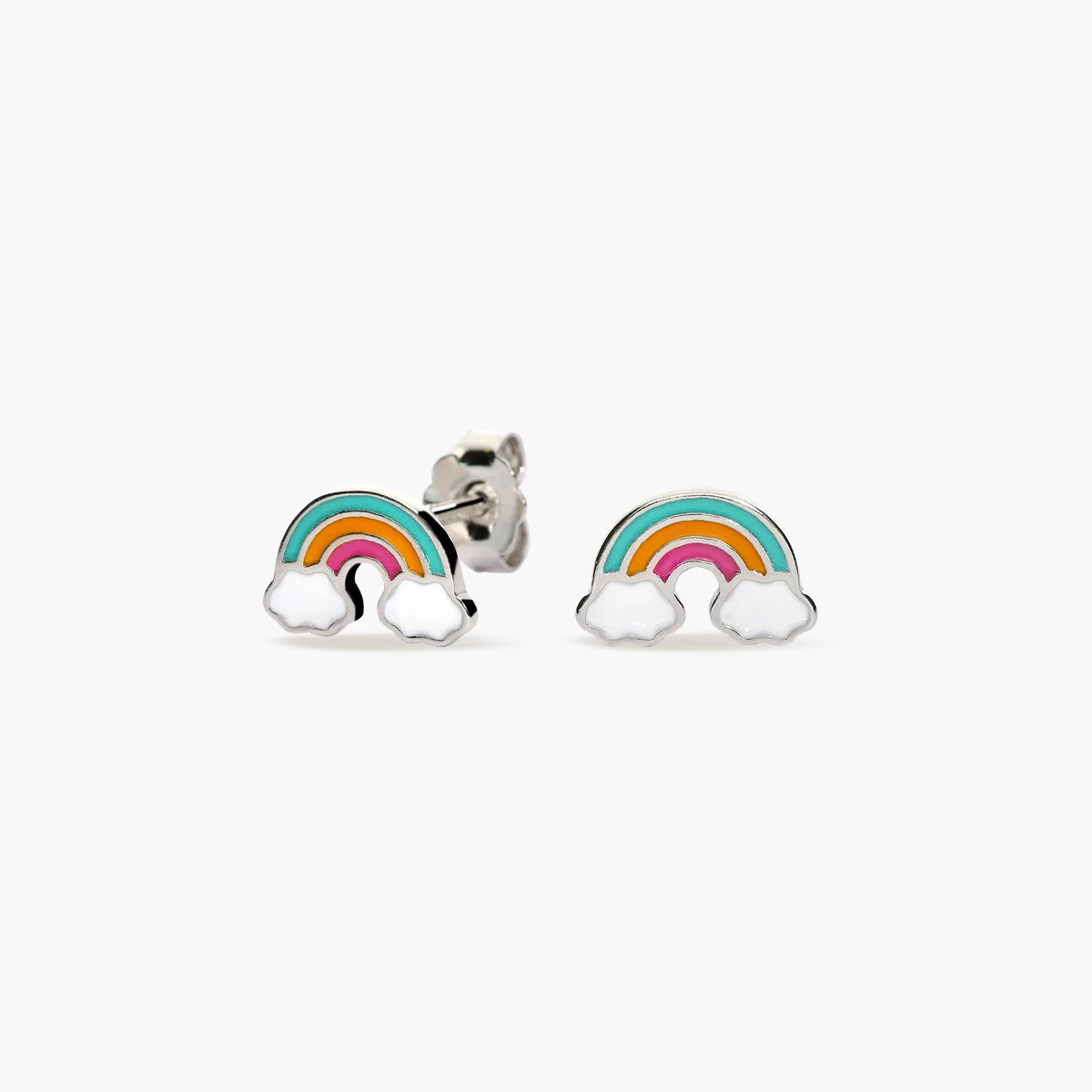 Pendientes arco iris de plata 1ª ley 5 mm