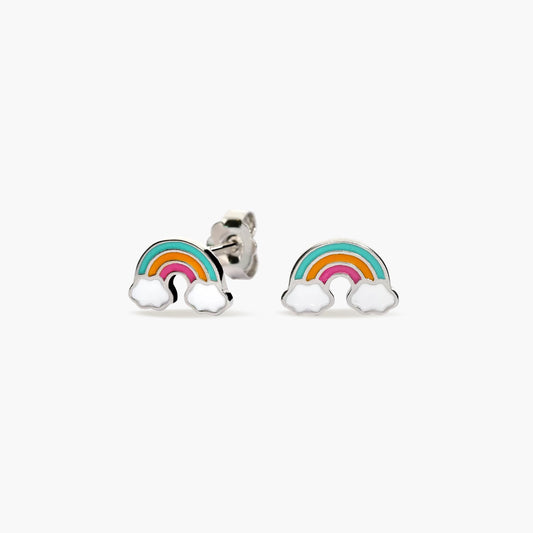 Pendientes arco iris de plata 1ª ley 5 mm