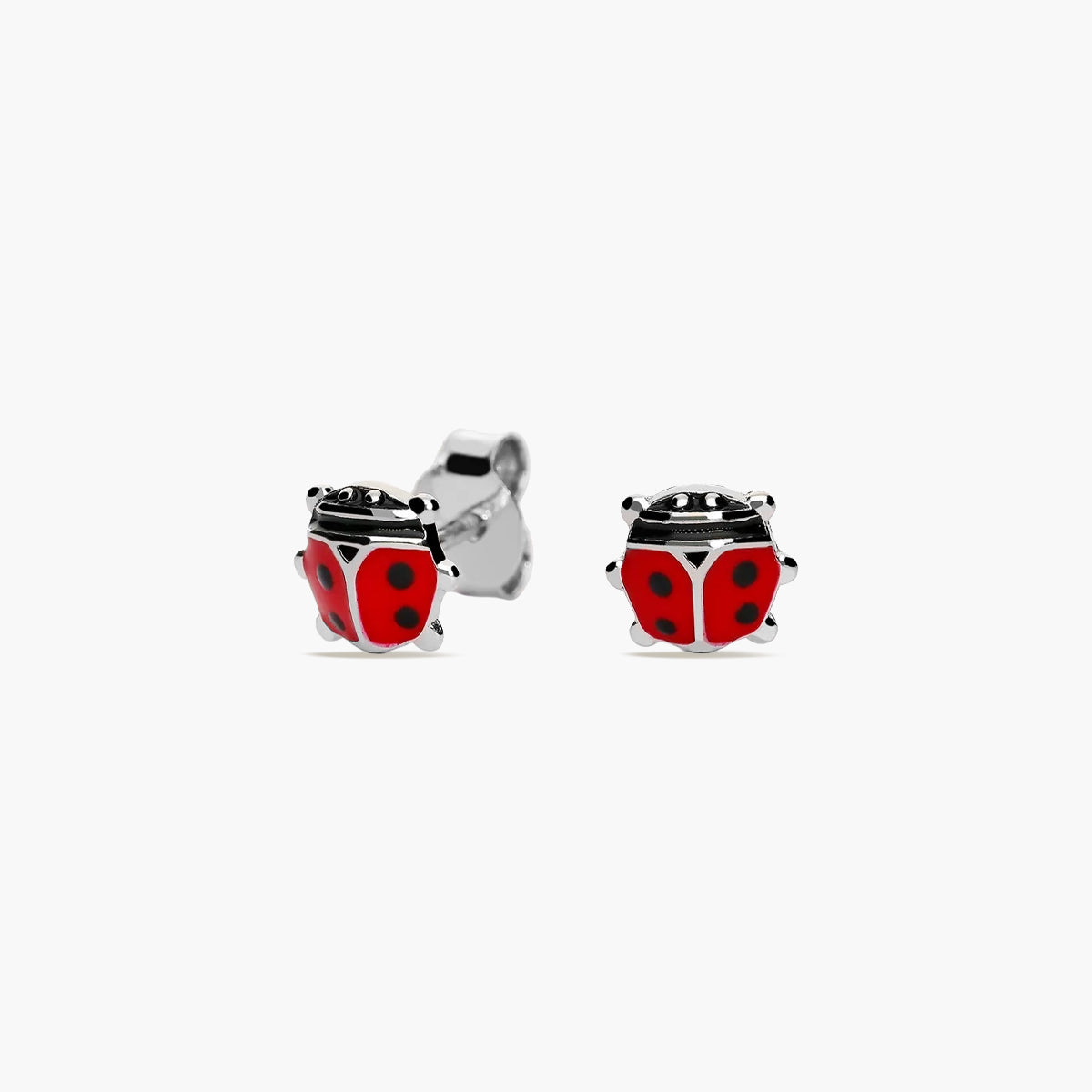 Pendientes mariquita de plata 1ª ley 5 mm