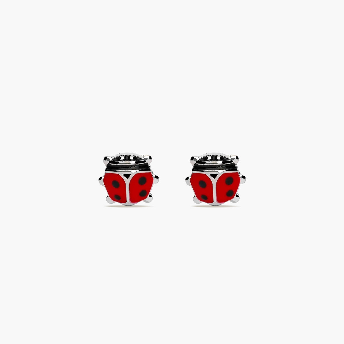Pendientes mariquita de plata 1ª ley 5 mm