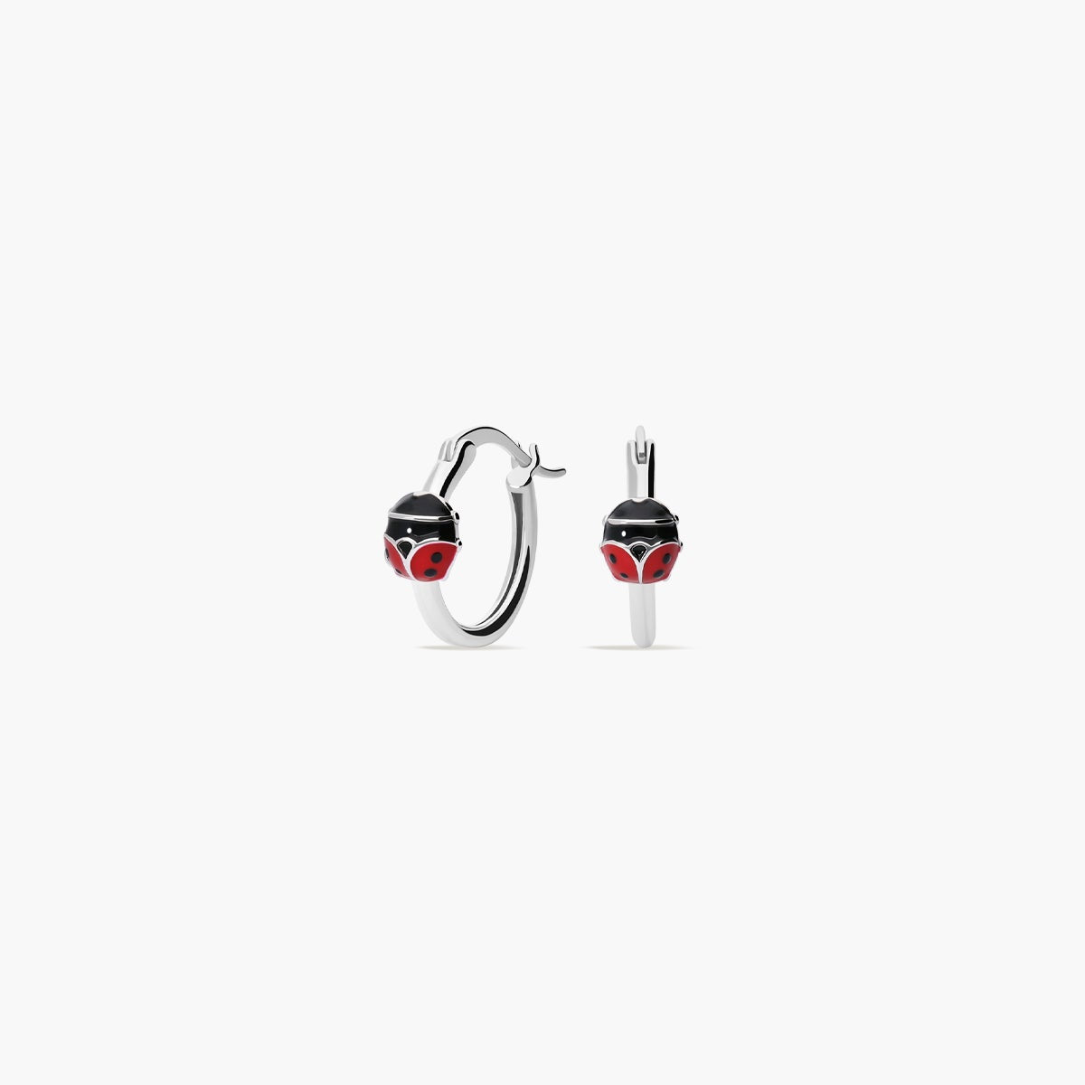 Pendientes de aro mariquita de plata 1ª ley