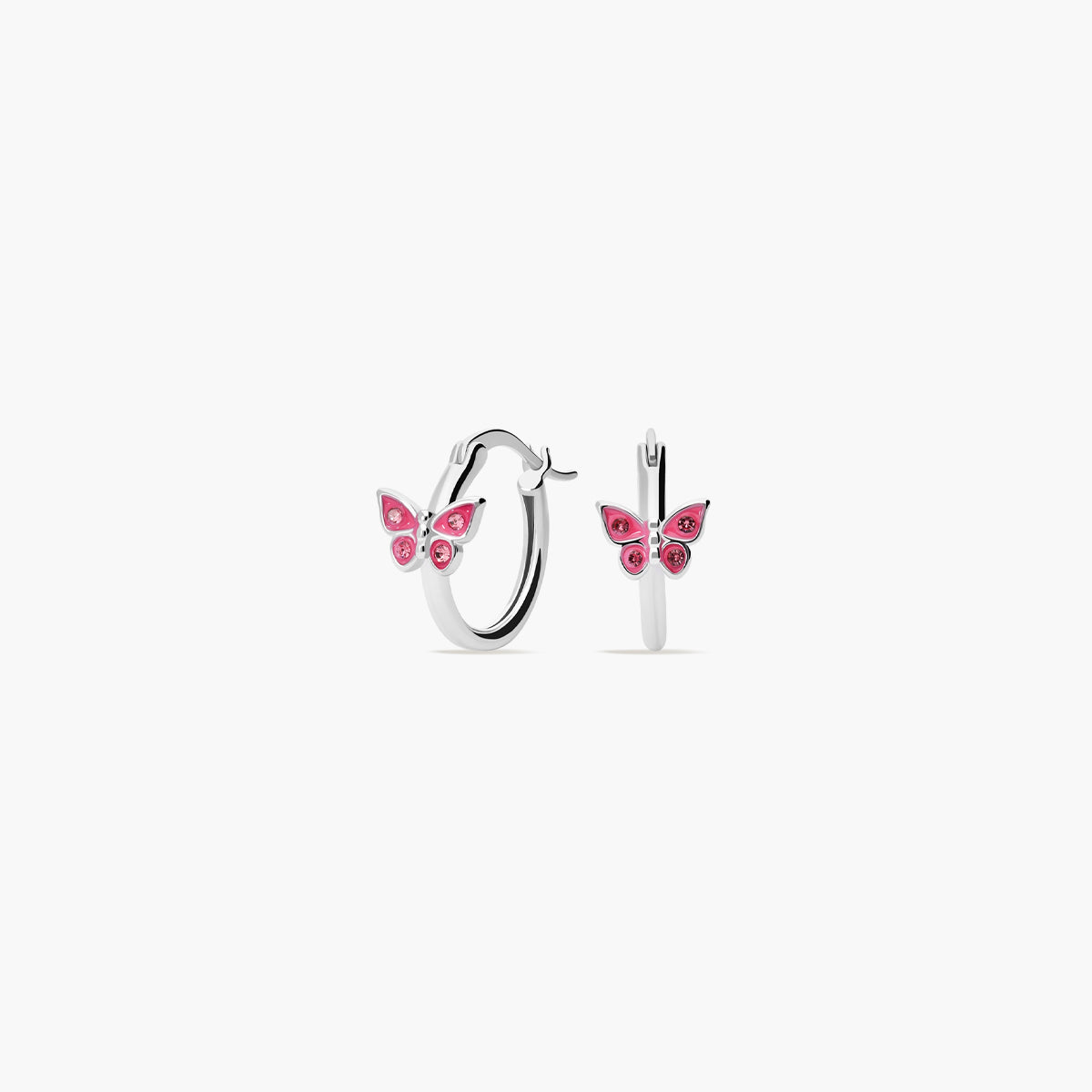 Pendientes de aro mariposa de plata 1ª ley