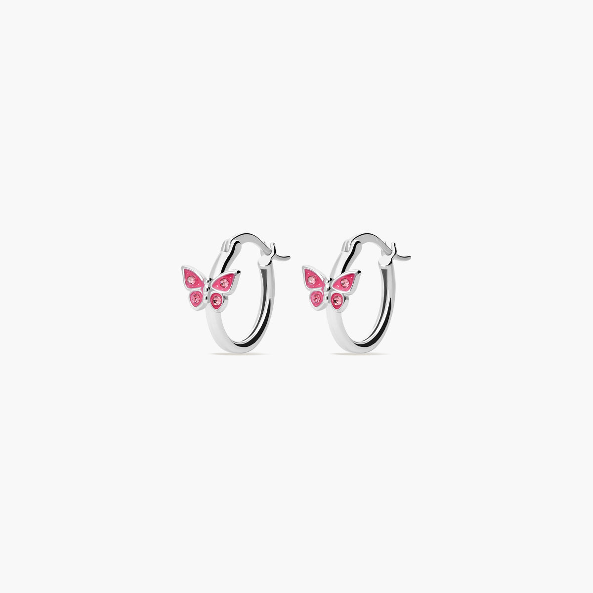 Pendientes de aro mariposa de plata 1ª ley