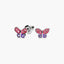 Pendientes mariposa de plata 1ª ley circonitas 5 mm