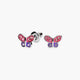 Pendientes mariposa de plata 1ª ley circonitas 5 mm
