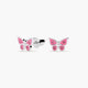 Pendientes mariposa de plata 1ª ley circonitas 6 mm