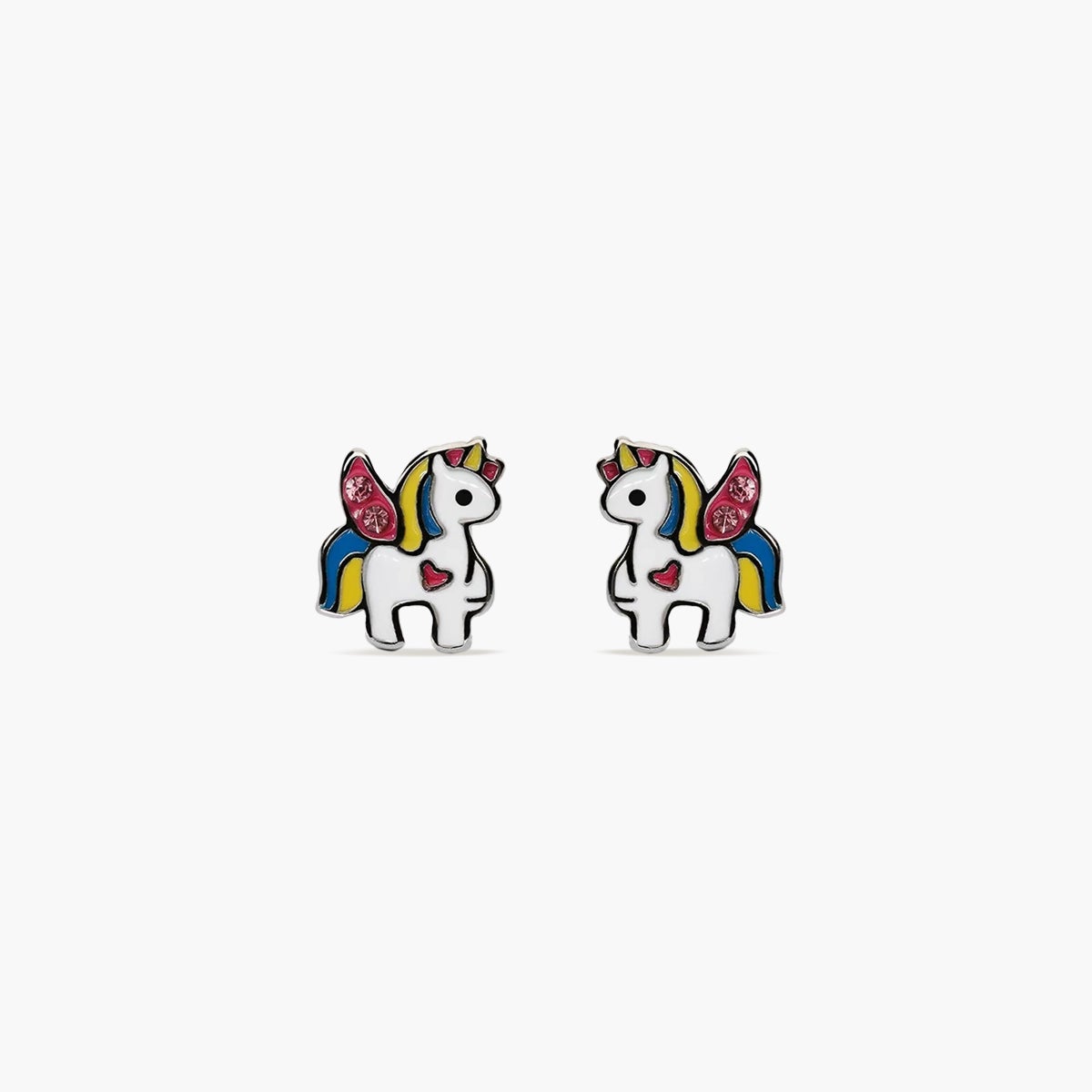 Pendientes unicornio de plata 1ª ley circonitas 9 mm
