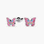 Pendientes mariposa de plata 1ª ley circonitas 7 mm